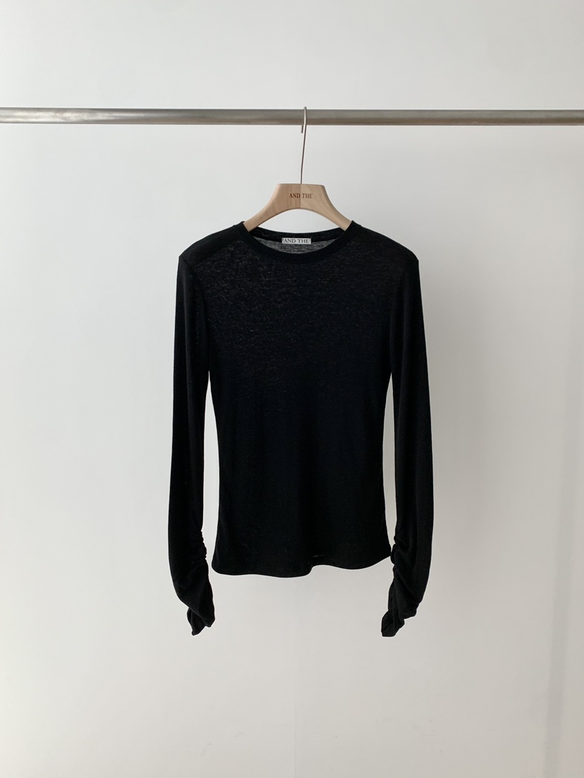 AND THE韓國直郵女士新款時尚推薦人氣26春夏長袖T恤褶皺AND THE長袖T恤圖色5