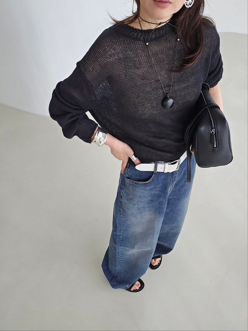 J SHOP韓國直郵女裝新款26春夏職業休閑人氣針織衫網眼亞麻J_SHOP針織衫