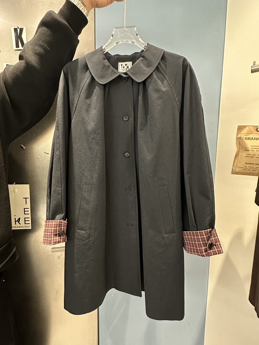 TAKE TEE韓國代購女裝新品職業真品休閑26春夏長款風衣格紋TAKE TEE長款風衣圖色2