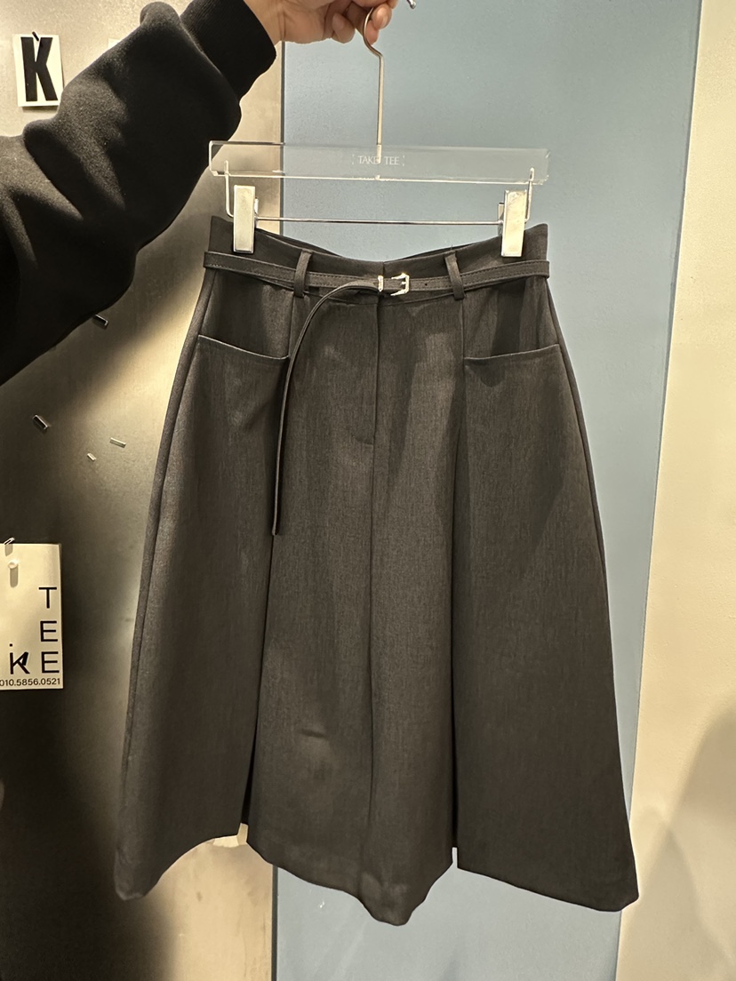 TAKE TEE東大門代購女裝新品推薦熱賣長裙含腰帶百褶褶裙TAKE TEE長裙圖色1