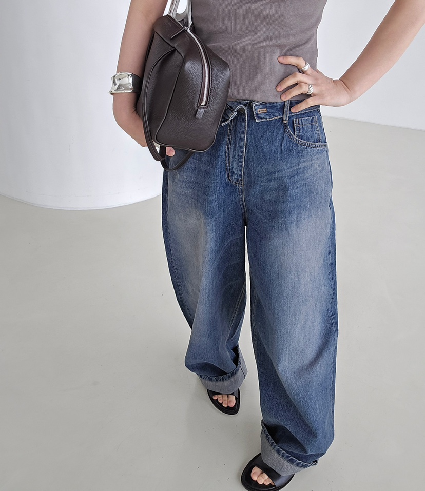 J SHOP韓國直郵女士新款26春夏真品推薦職業人氣牛仔褲復古J_SHOP牛仔褲