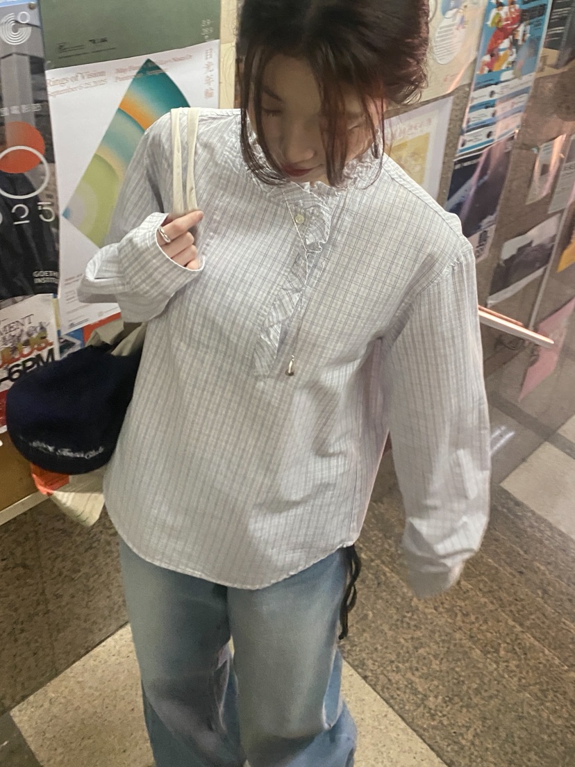 ERUME韓國代購女士新品人氣休閑26春夏職業時尚襯衫蕾絲衫ERUME襯衫/蕾絲衫