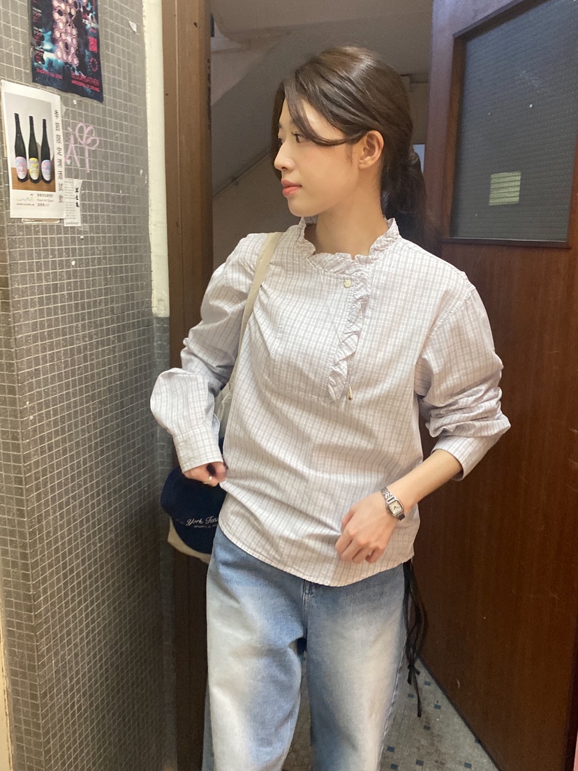 ERUME韓國代購女士新品人氣休閑26春夏職業時尚襯衫蕾絲衫ERUME襯衫/蕾絲衫