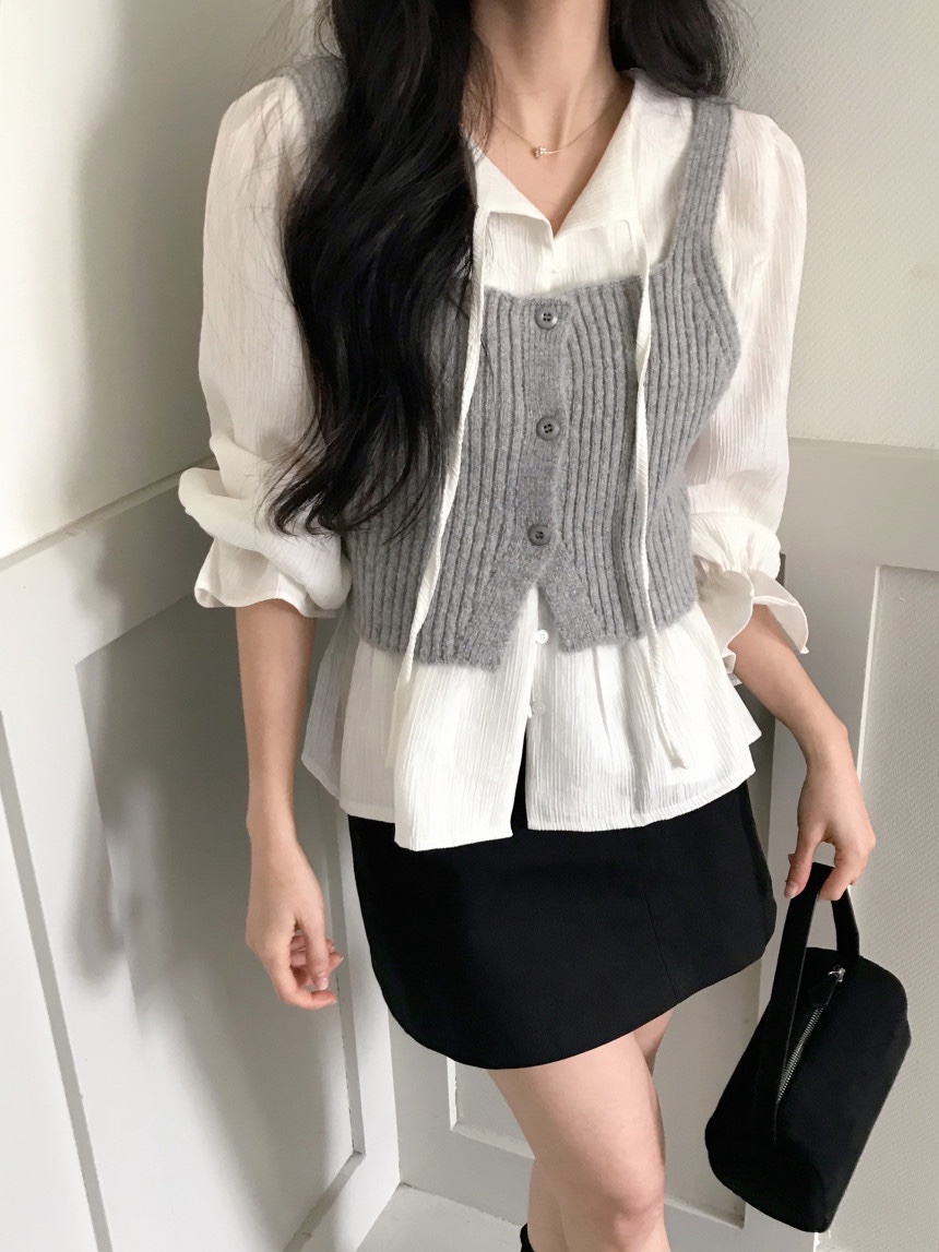 FRILL-T/DADA韓國代購女裝新品推薦26春夏熱賣襯衫蕾絲衫FRILL-T/DADA襯衫/蕾絲衫