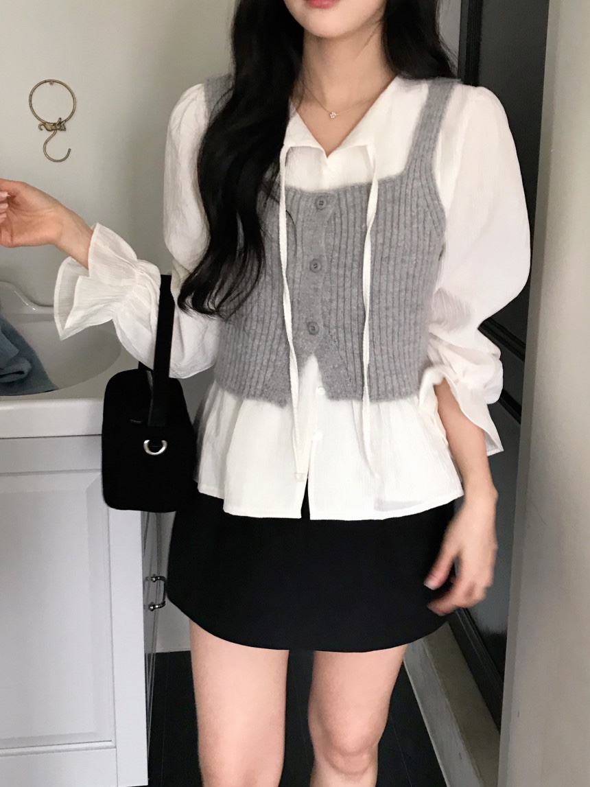 FRILL-T/DADA韓國代購女裝新品推薦26春夏熱賣襯衫蕾絲衫FRILL-T/DADA襯衫/蕾絲衫