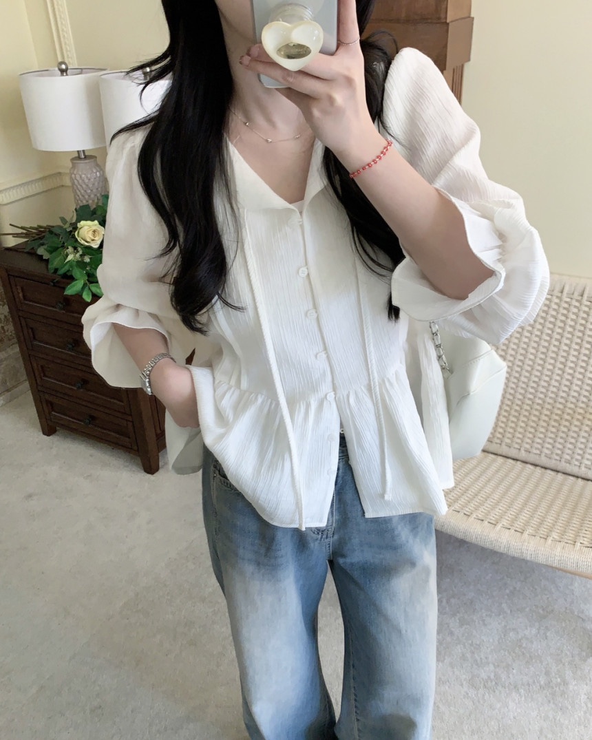 FRILL-T/DADA韓國代購女裝新品推薦26春夏熱賣襯衫蕾絲衫FRILL-T/DADA襯衫/蕾絲衫