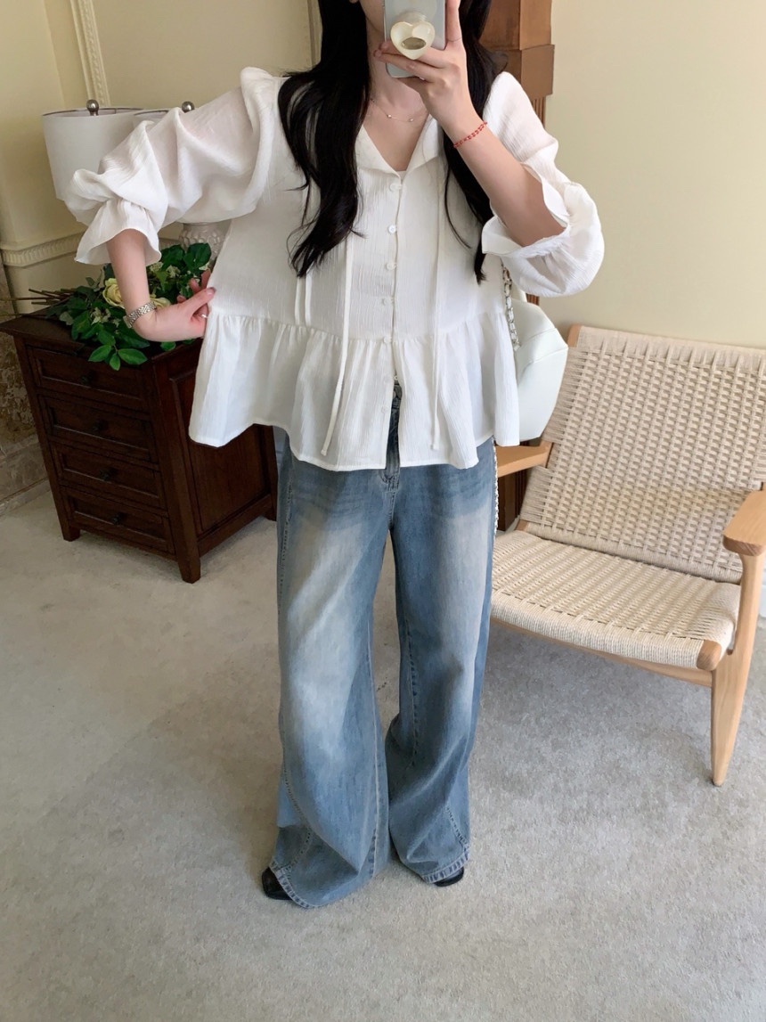 FRILL-T/DADA韓國代購女裝新品推薦26春夏熱賣襯衫蕾絲衫FRILL-T/DADA襯衫/蕾絲衫