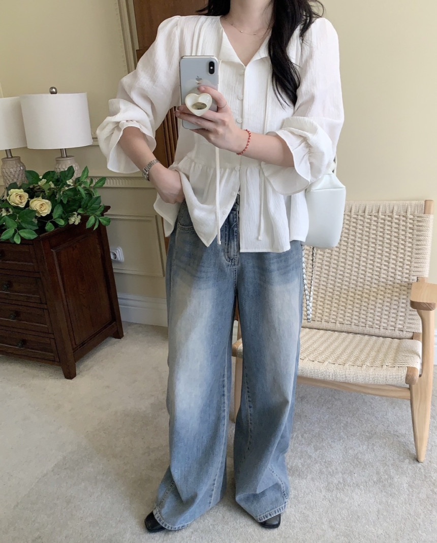 FRILL-T/DADA韓國代購女裝新品推薦26春夏熱賣襯衫蕾絲衫FRILL-T/DADA襯衫/蕾絲衫