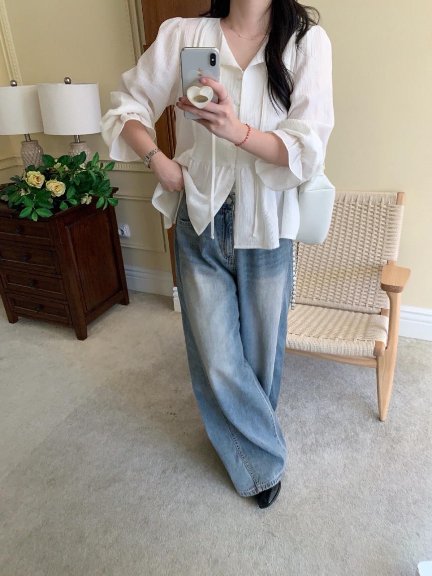 FRILL-T/DADA韓國代購女裝新品推薦26春夏熱賣襯衫蕾絲衫FRILL-T/DADA襯衫/蕾絲衫