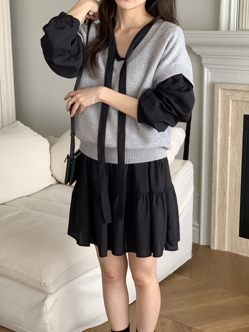 FRILL-T/DADA東大門代購女士新款26春夏真品職業連衣裙FRILL-T/DADA連衣裙