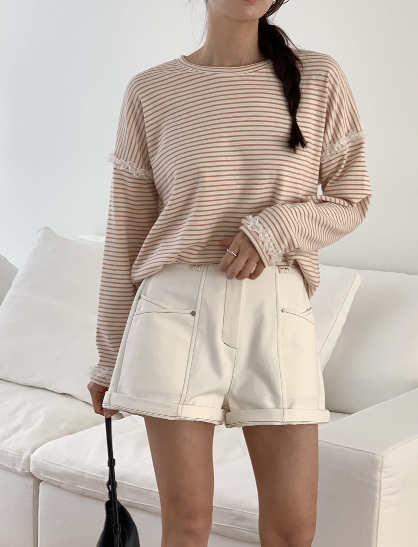 RE:FRESH-L東大門直郵女士新款熱賣職業休閑推薦長袖T恤RE:FRESH長袖T恤