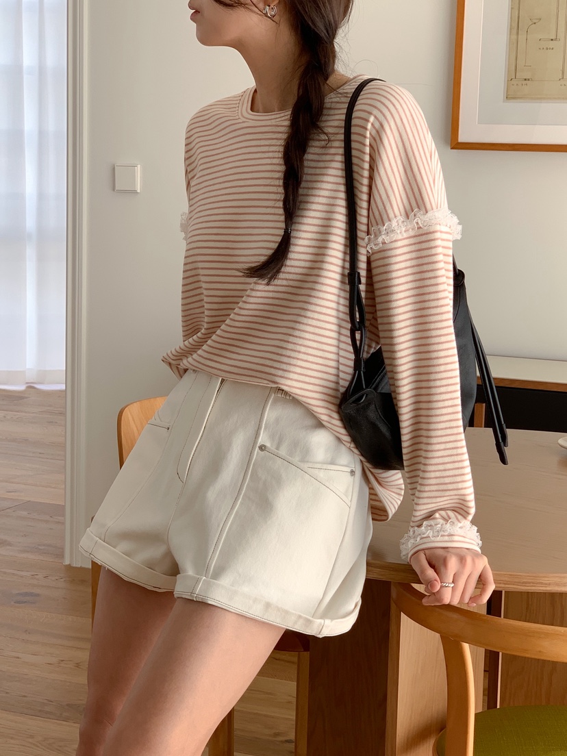 RE:FRESH-L東大門直郵女士新款熱賣職業休閑推薦長袖T恤RE:FRESH長袖T恤