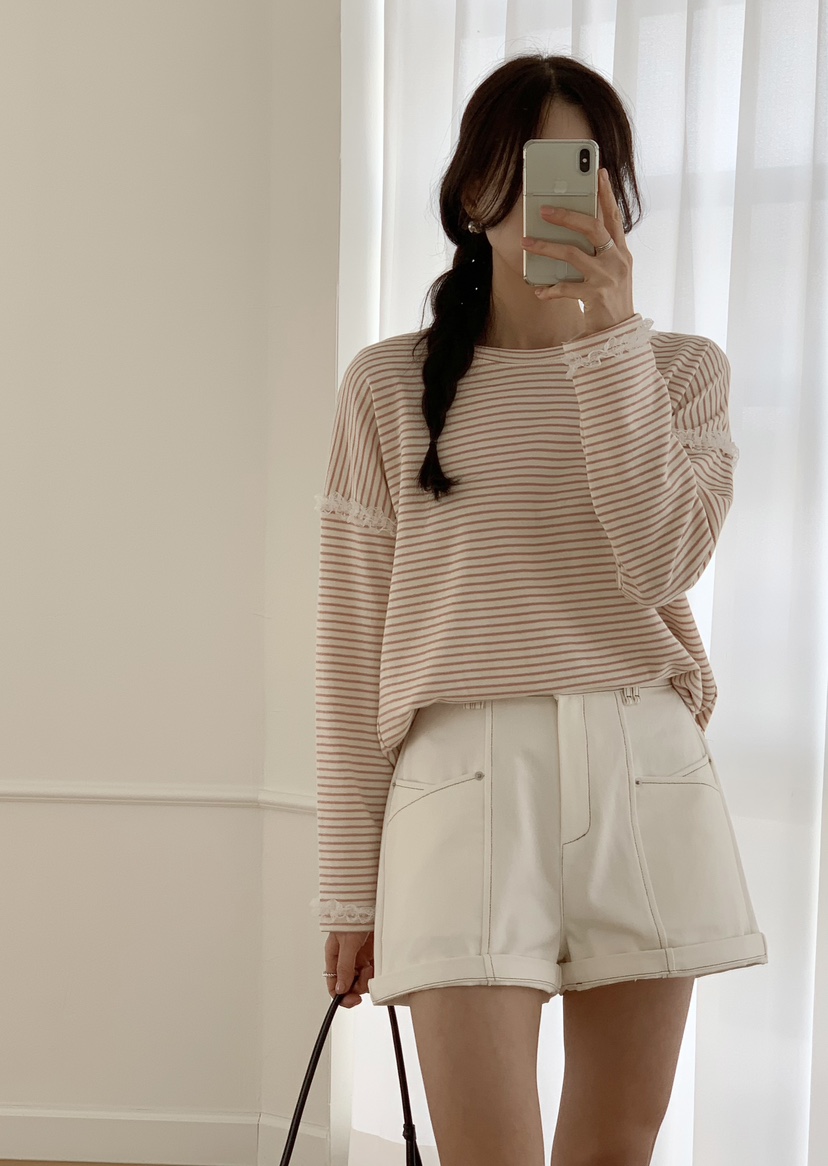 RE:FRESH-L東大門直郵女士新款熱賣職業休閑推薦長袖T恤RE:FRESH長袖T恤