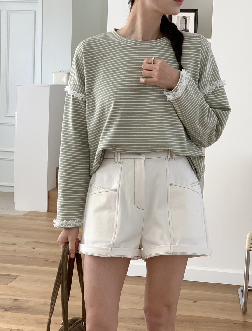 RE:FRESH-L東大門直郵女士新款熱賣職業休閑推薦長袖T恤RE:FRESH長袖T恤