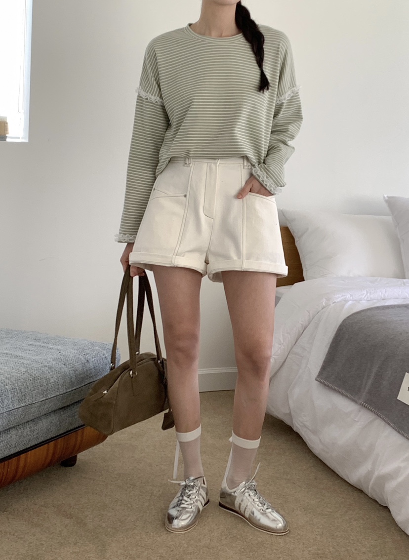 RE:FRESH-L東大門直郵女士新款熱賣職業休閑推薦長袖T恤RE:FRESH長袖T恤