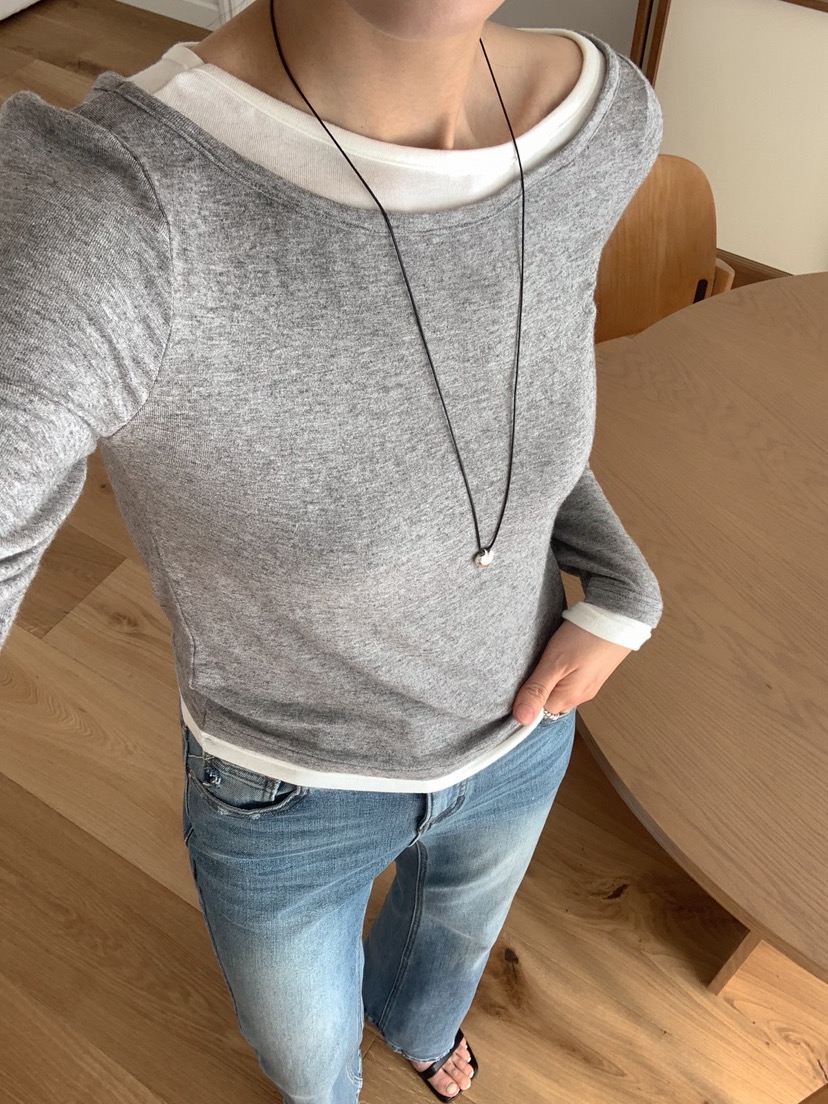 RE:FRESH-L韓國直郵女士新品職業推薦熱賣長袖T恤假兩件RE:FRESH長袖T恤