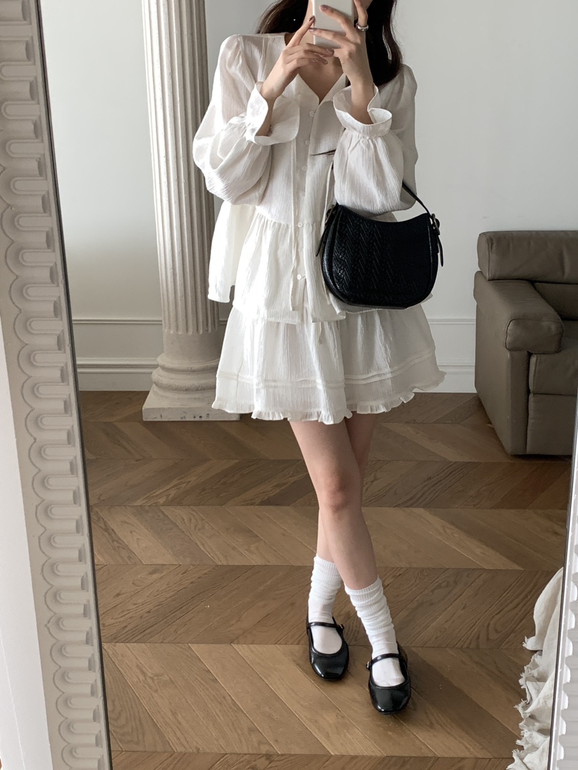 FRILL-T/DADA韓國直郵女士新品熱賣真品職業人氣套裝套裝FRILL-T/DADA套裝