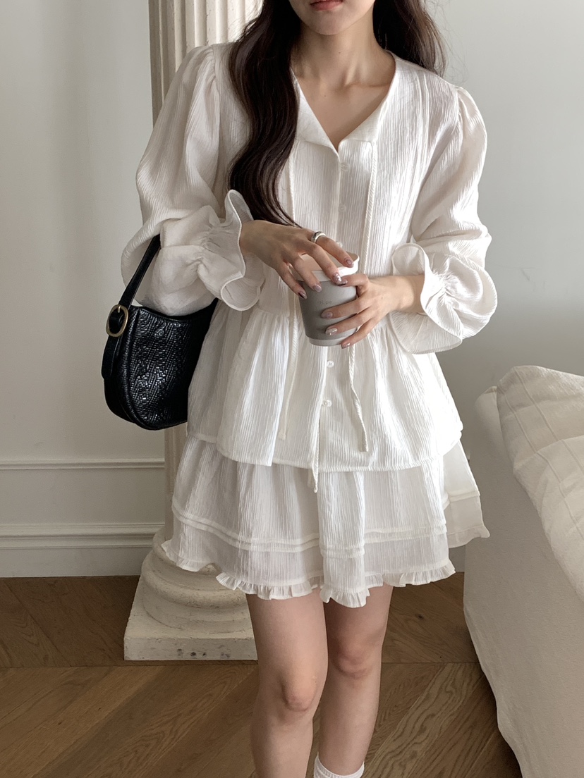 FRILL-T/DADA韓國直郵女士新品熱賣真品職業人氣套裝套裝FRILL-T/DADA套裝