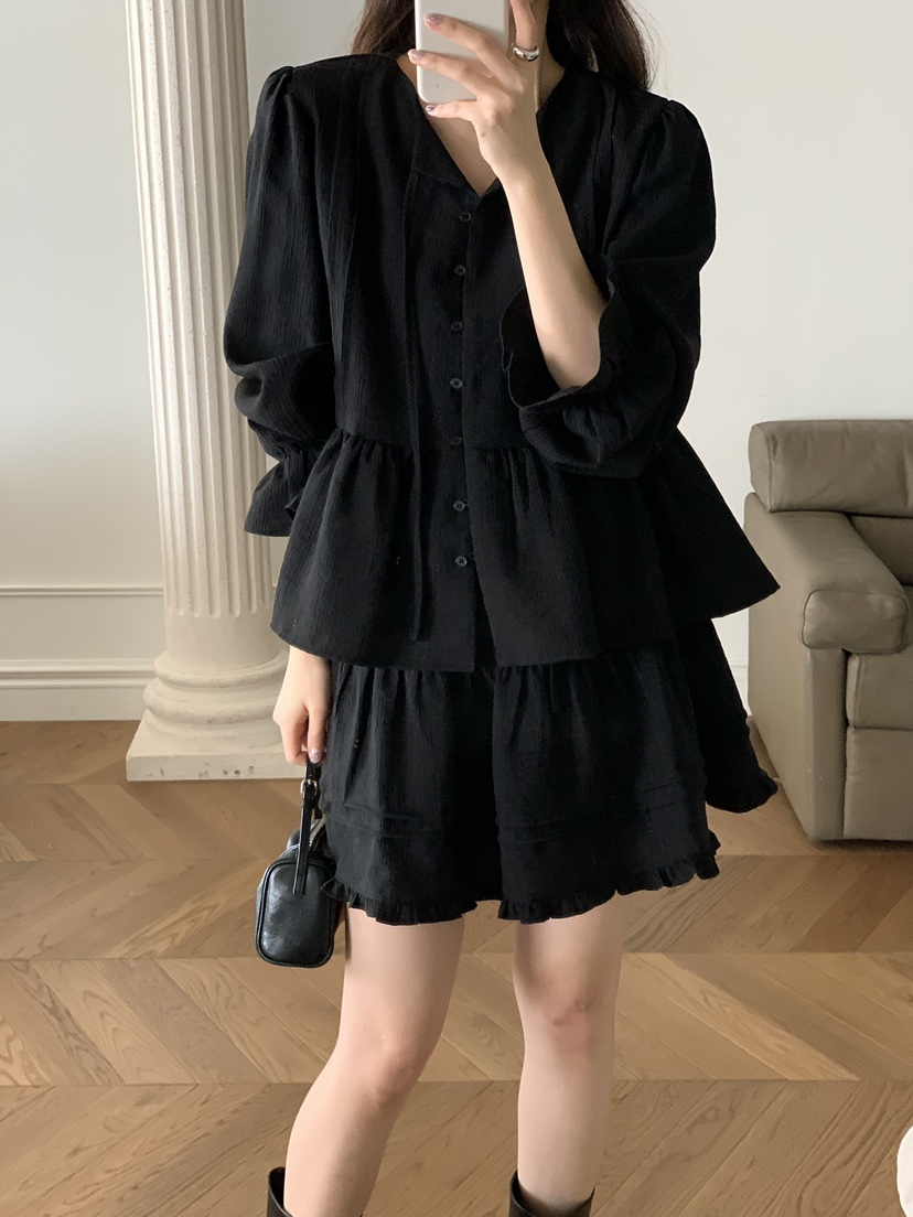 FRILL-T/DADA韓國直郵女士新品熱賣真品職業人氣套裝套裝FRILL-T/DADA套裝