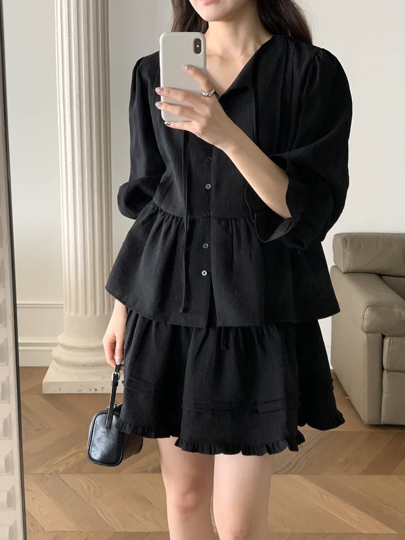 FRILL-T/DADA韓國直郵女士新品熱賣真品職業人氣套裝套裝FRILL-T/DADA套裝