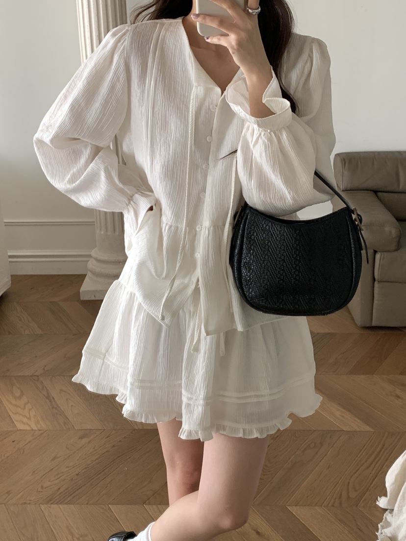 FRILL-T/DADA韓國直郵女士新品熱賣真品職業人氣套裝套裝FRILL-T/DADA套裝圖色1