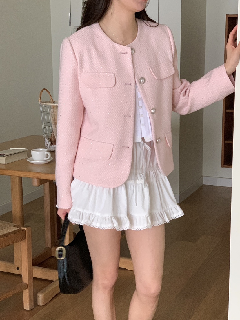 FRILL-T/DADA東大門直郵女士新款職業熱賣推薦夾克粗花呢FRILL-T/DADA夾克