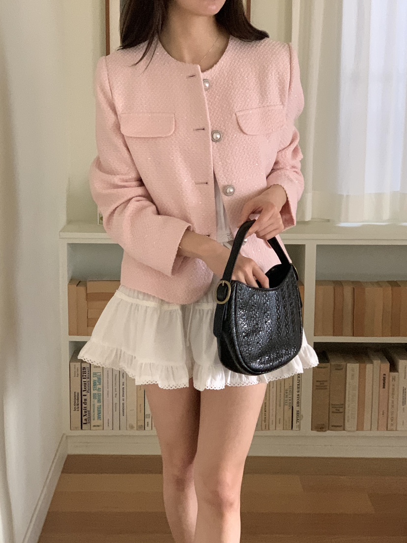 FRILL-T/DADA東大門直郵女士新款職業熱賣推薦夾克粗花呢FRILL-T/DADA夾克