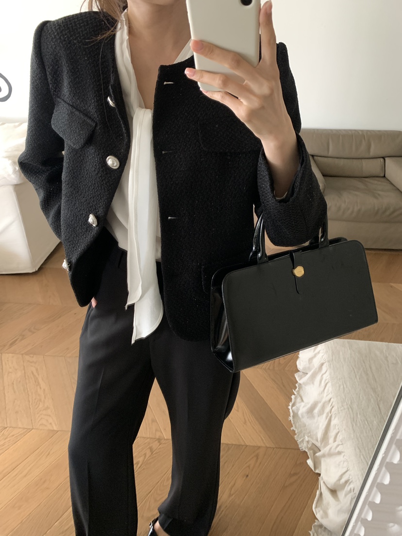 FRILL-T/DADA東大門直郵女士新款職業熱賣推薦夾克粗花呢FRILL-T/DADA夾克