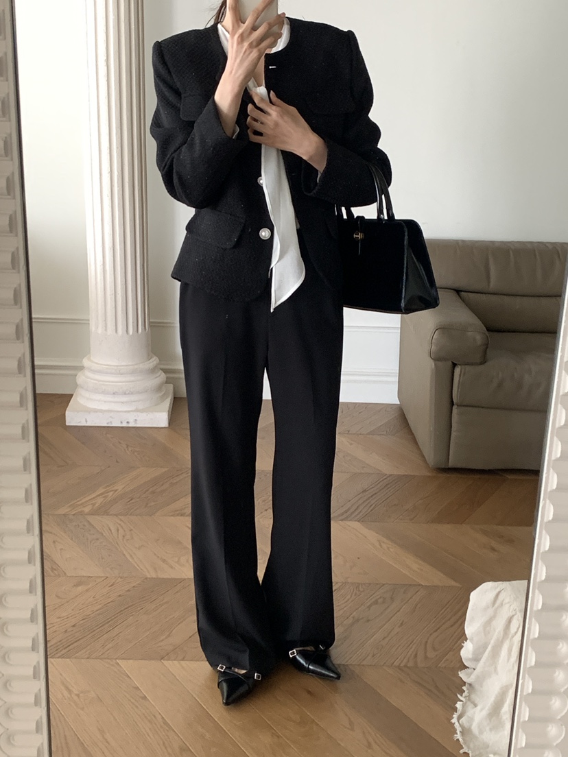 FRILL-T/DADA東大門直郵女士新款職業熱賣推薦夾克粗花呢FRILL-T/DADA夾克