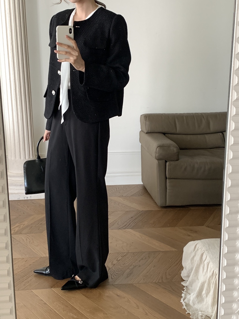 FRILL-T/DADA東大門直郵女士新款職業熱賣推薦夾克粗花呢FRILL-T/DADA夾克