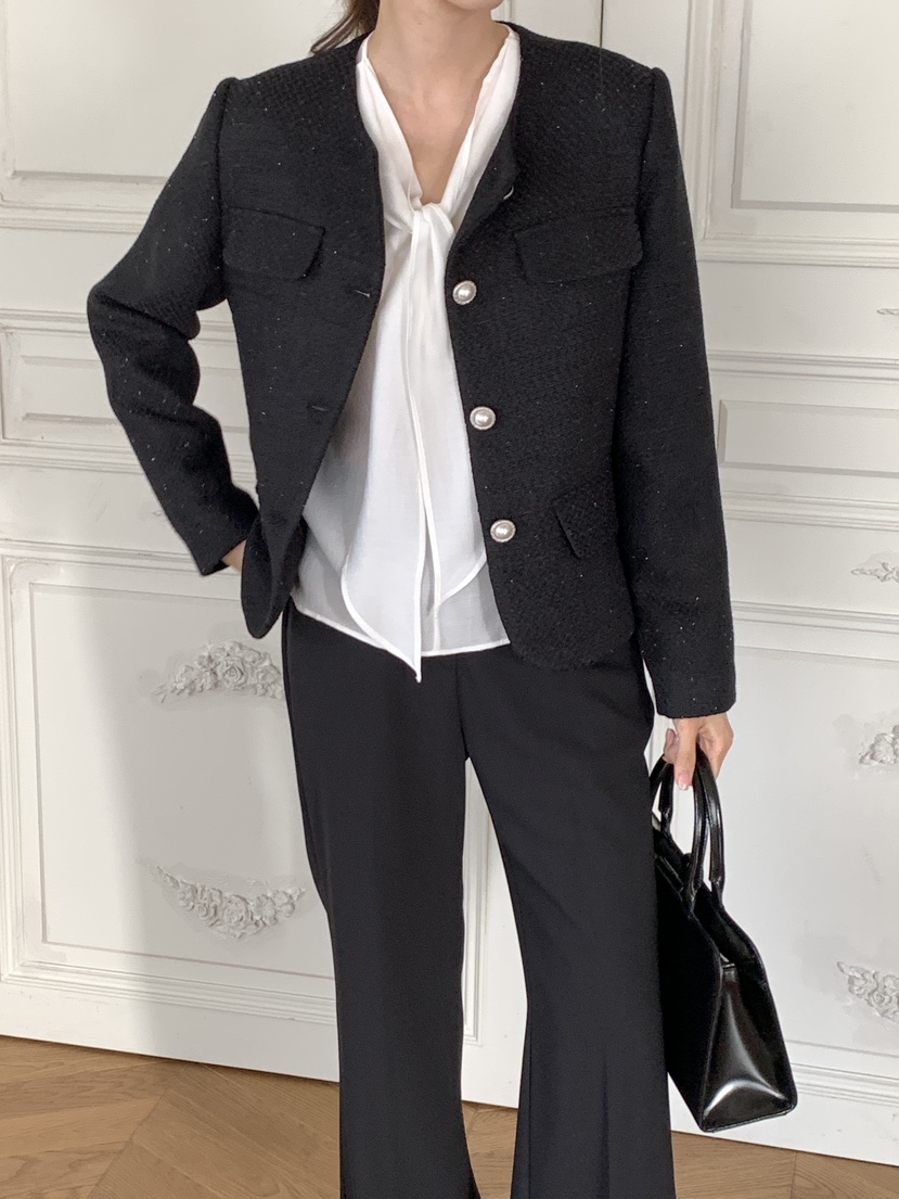 FRILL-T/DADA東大門直郵女士新款職業熱賣推薦夾克粗花呢FRILL-T/DADA夾克