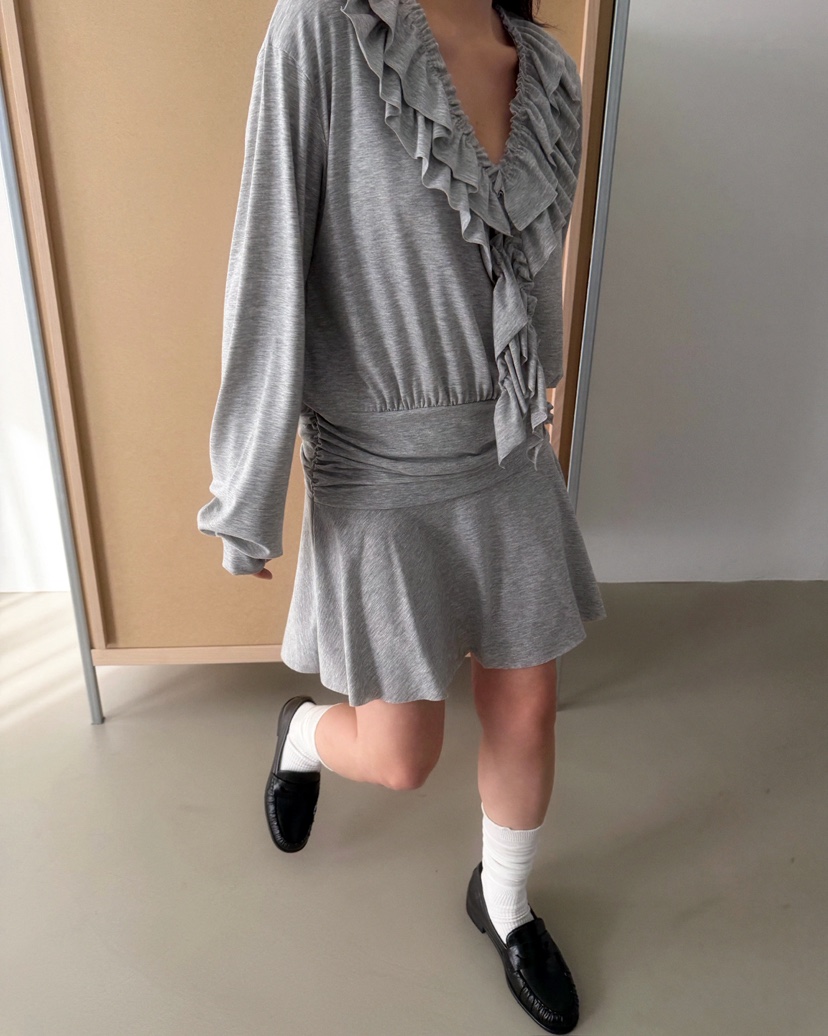 AWESOMESAUCE韓國直郵女裝新品職業時尚人氣連衣裙不含腰帶AWESOME SAUCE連衣裙