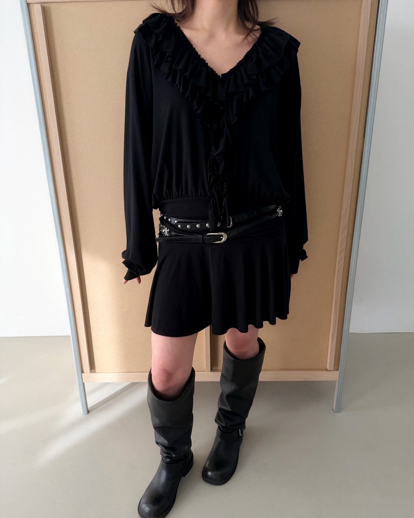 AWESOMESAUCE韓國直郵女裝新品職業時尚人氣連衣裙不含腰帶AWESOME SAUCE連衣裙