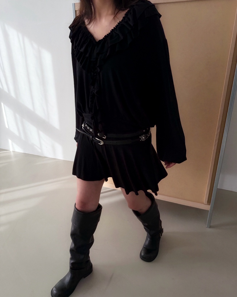 AWESOMESAUCE韓國直郵女裝新品職業時尚人氣連衣裙不含腰帶AWESOME SAUCE連衣裙