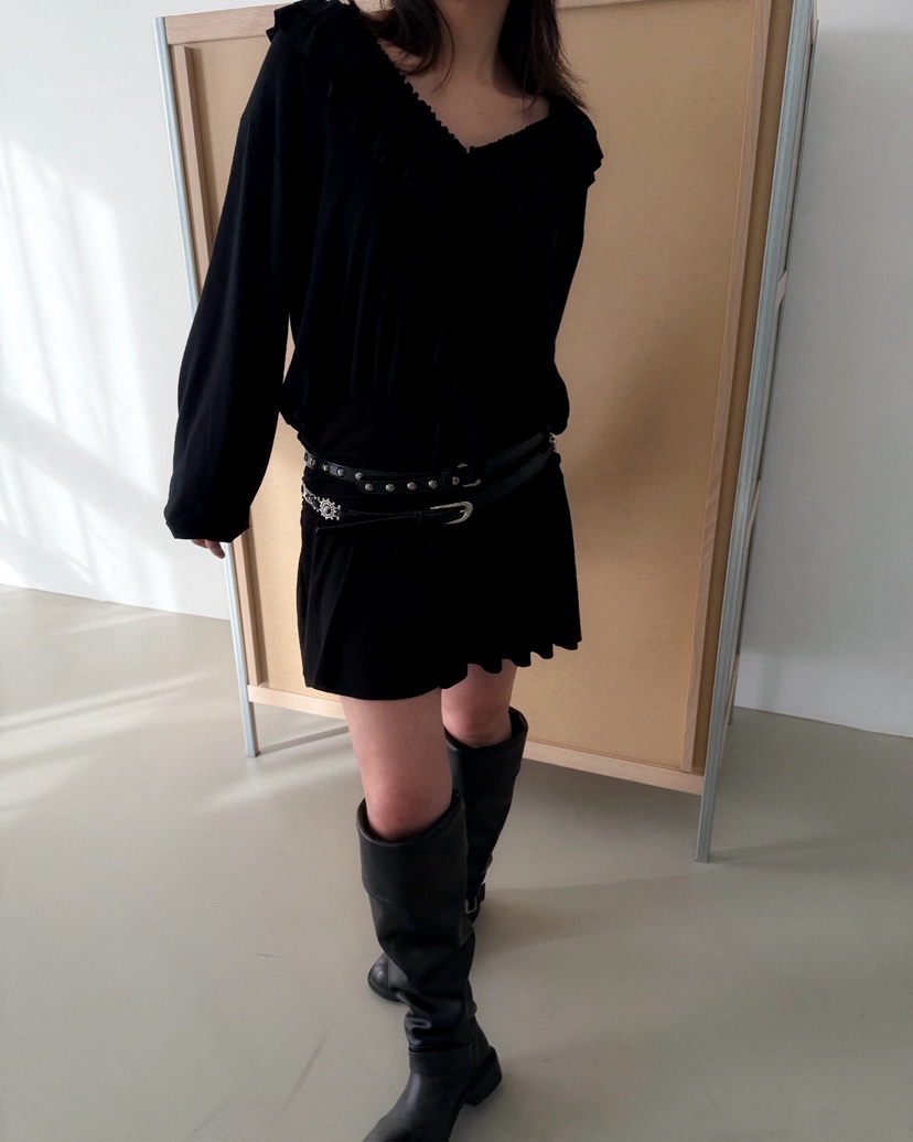 AWESOMESAUCE韓國直郵女裝新品職業時尚人氣連衣裙不含腰帶AWESOME SAUCE連衣裙