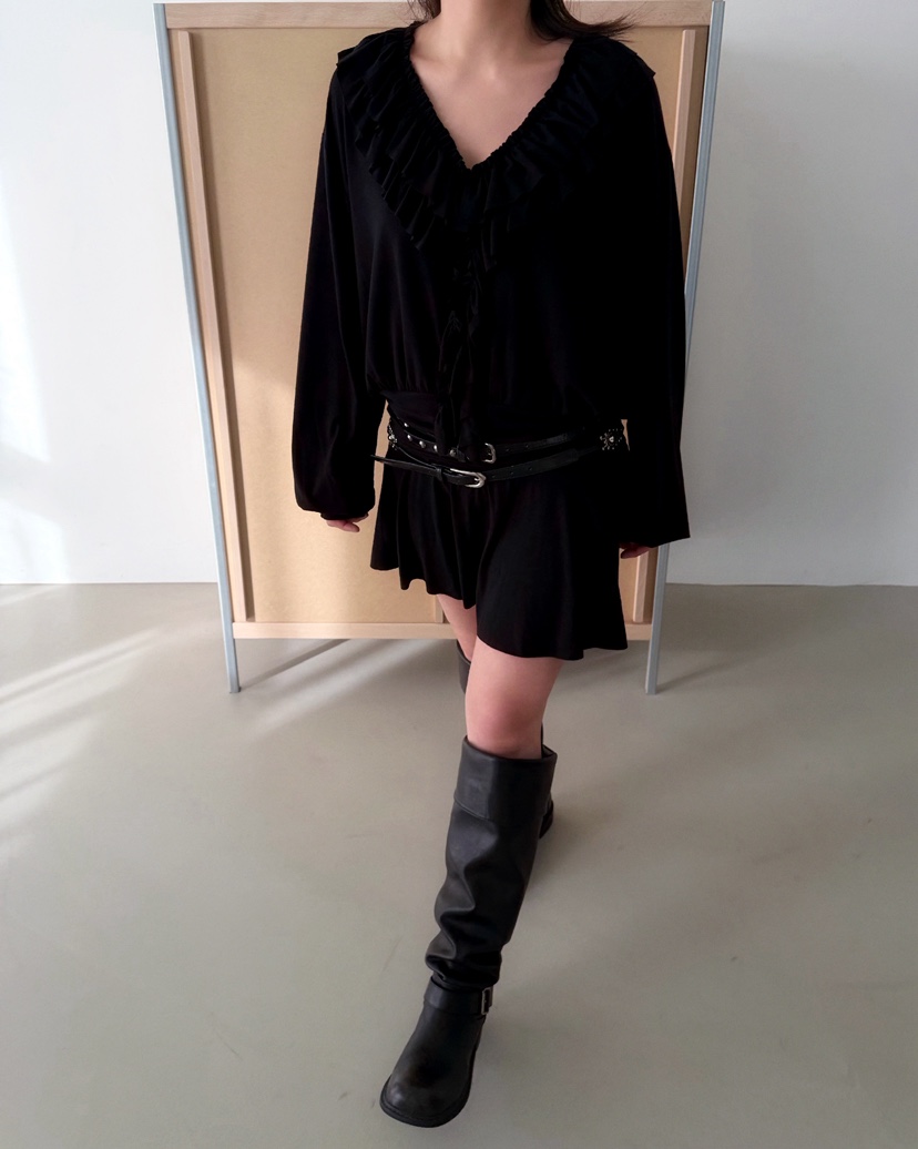 AWESOMESAUCE韓國直郵女裝新品職業時尚人氣連衣裙不含腰帶AWESOME SAUCE連衣裙