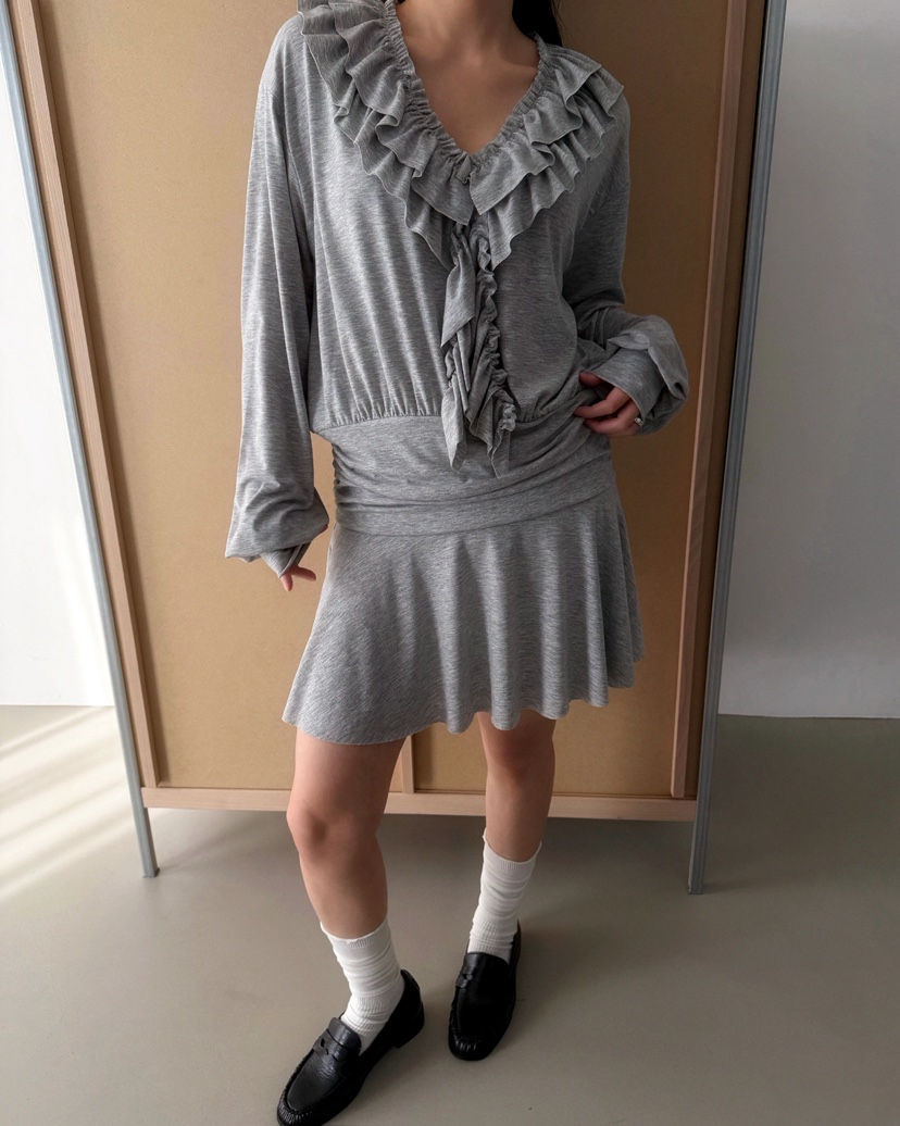 AWESOMESAUCE韓國直郵女裝新品職業時尚人氣連衣裙不含腰帶AWESOME SAUCE連衣裙圖色1