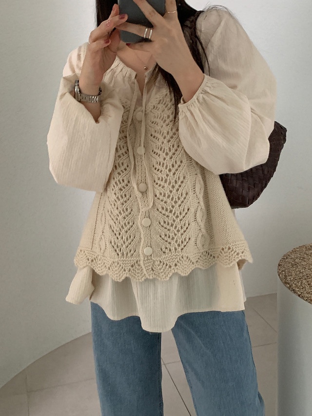 FRILL-T/DADA韓國直郵女裝新款26春夏真品休閑襯衫蕾絲衫FRILL-T/DADA襯衫/蕾絲衫