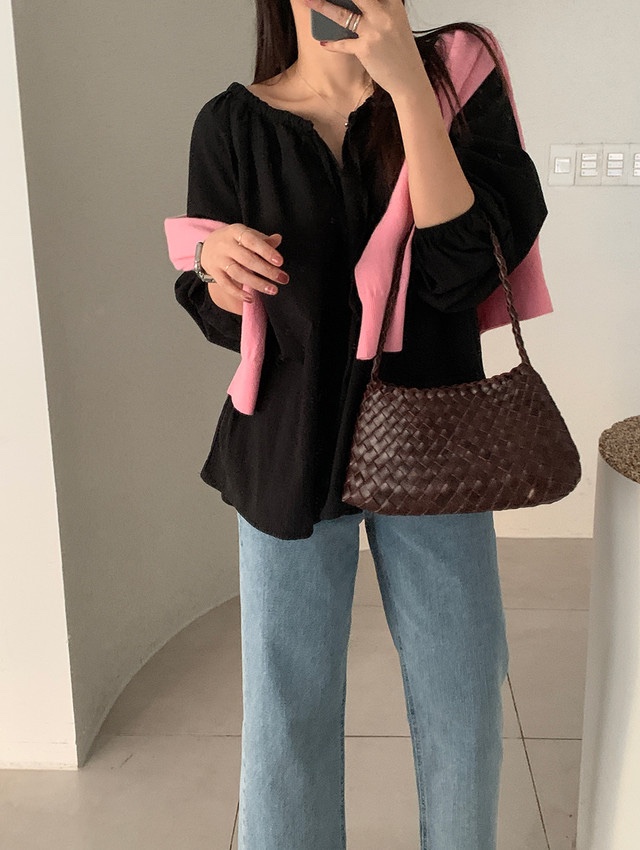 FRILL-T/DADA韓國直郵女裝新款26春夏真品休閑襯衫蕾絲衫FRILL-T/DADA襯衫/蕾絲衫