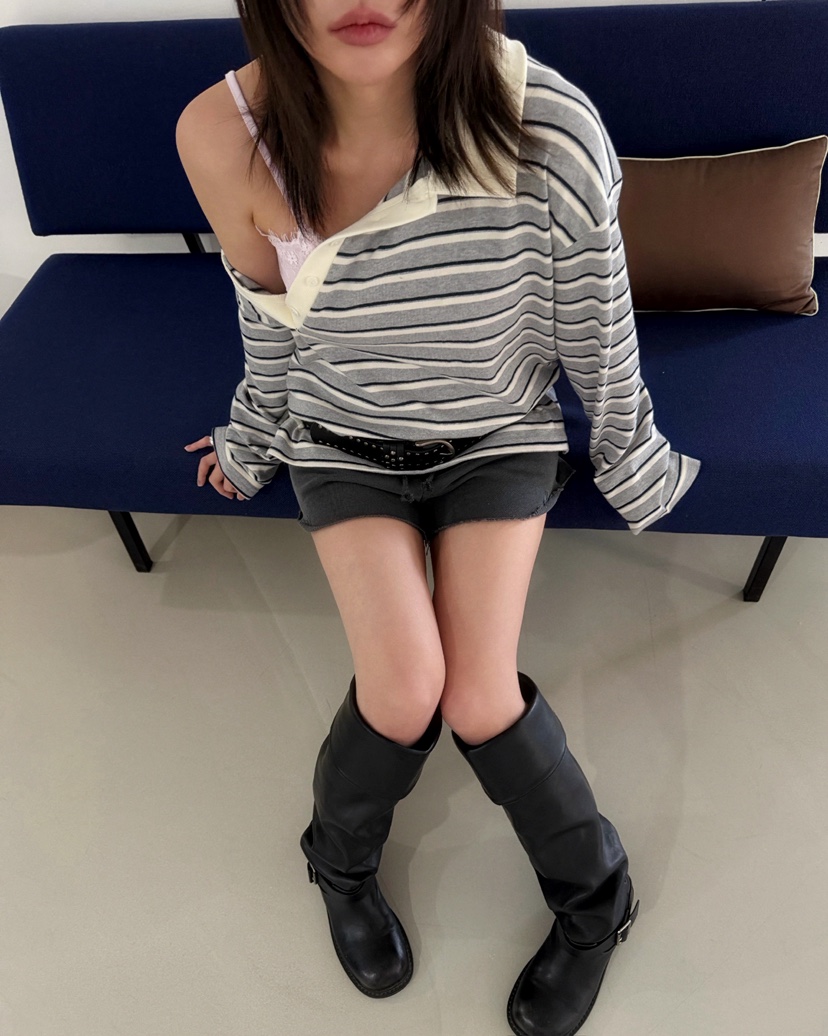 AWESOMESAUCE東大門直郵女士新款熱賣真品長袖T恤不含腰帶AWESOME SAUCE長袖T恤