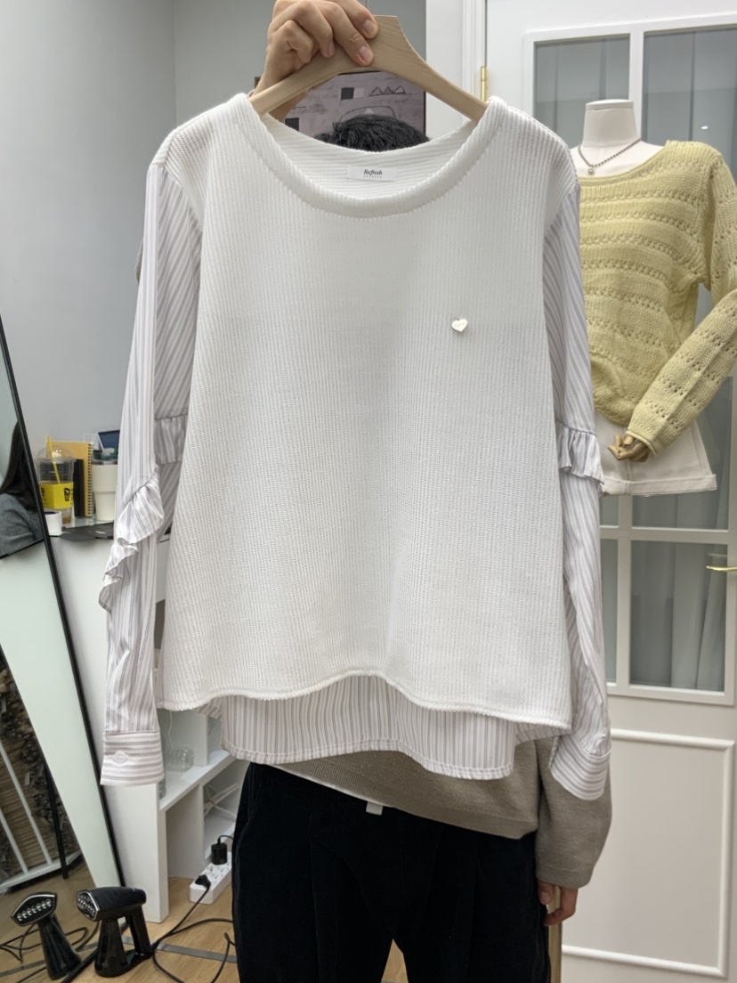 RE:FRESH-L韓國代購女士新款26春夏人氣熱賣真品長袖T恤RE:FRESH長袖T恤圖色1