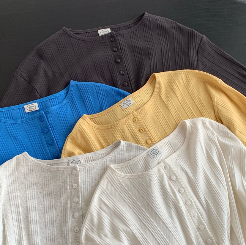 COBALT BLUE東大門直郵女裝新款26春夏休閑職業熱賣長袖T恤COBALT BLUE長袖T恤