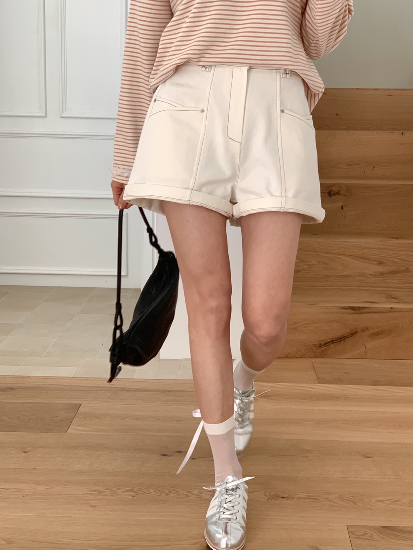 RE:FRESH-L韓國直郵女裝新品時尚熱賣真品職業休閑短褲口袋RE:FRESH短褲