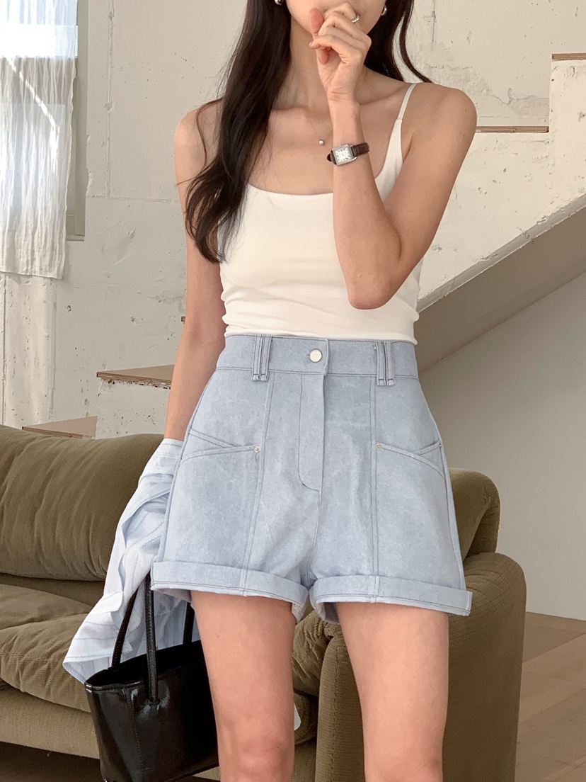 RE:FRESH-L韓國直郵女裝新品時尚熱賣真品職業休閑短褲口袋RE:FRESH短褲