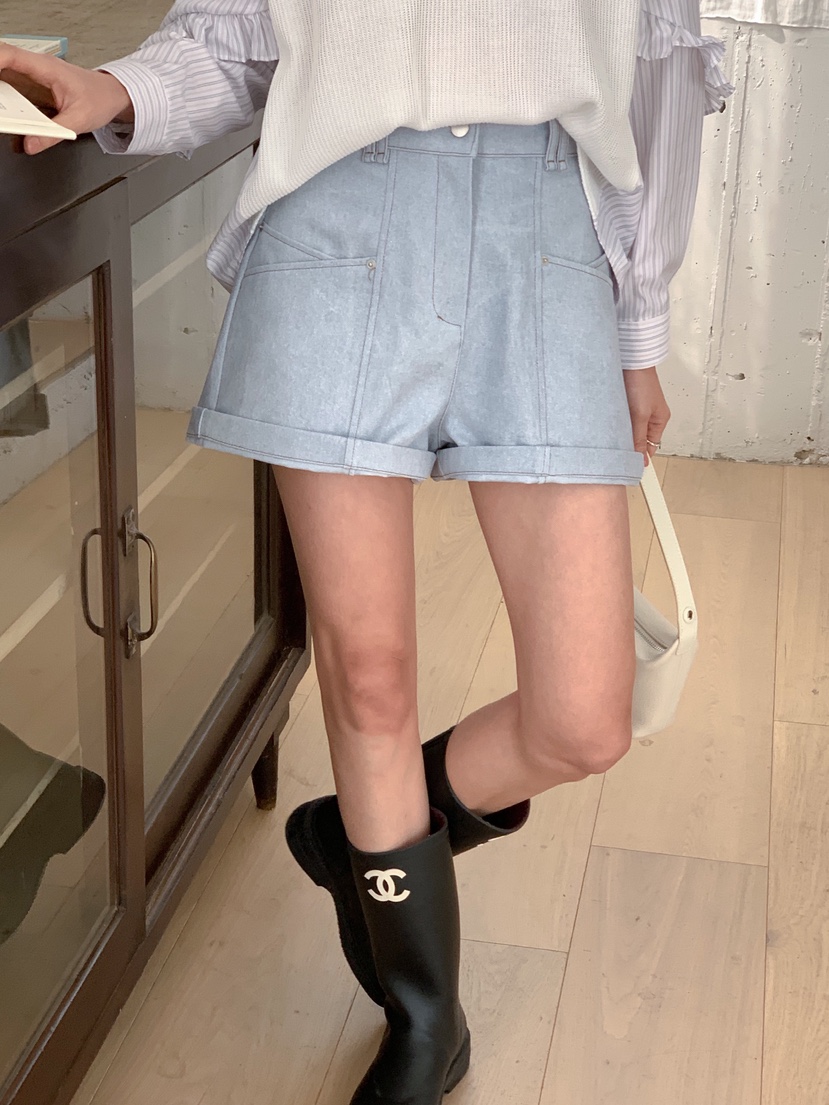 RE:FRESH-L韓國直郵女裝新品時尚熱賣真品職業休閑短褲口袋RE:FRESH短褲