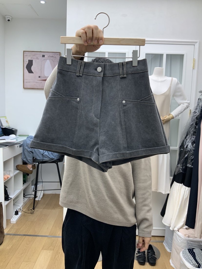 RE:FRESH-L韓國直郵女裝新品時尚熱賣真品職業休閑短褲口袋RE:FRESH短褲圖色7