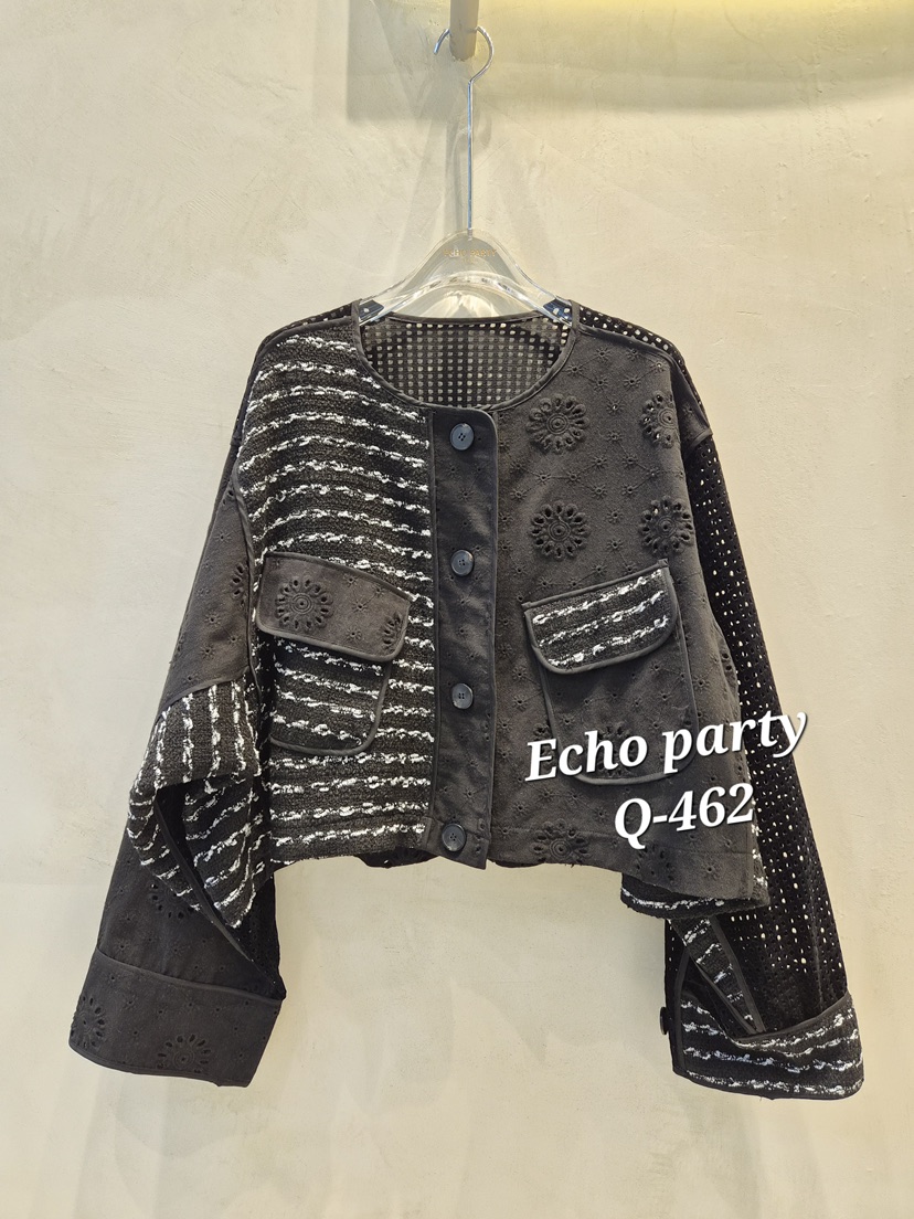 ECHOPARTY東大門代購女士新品推薦真品26春夏熱賣夾克刺繡ECHOPARTY夾克圖色2