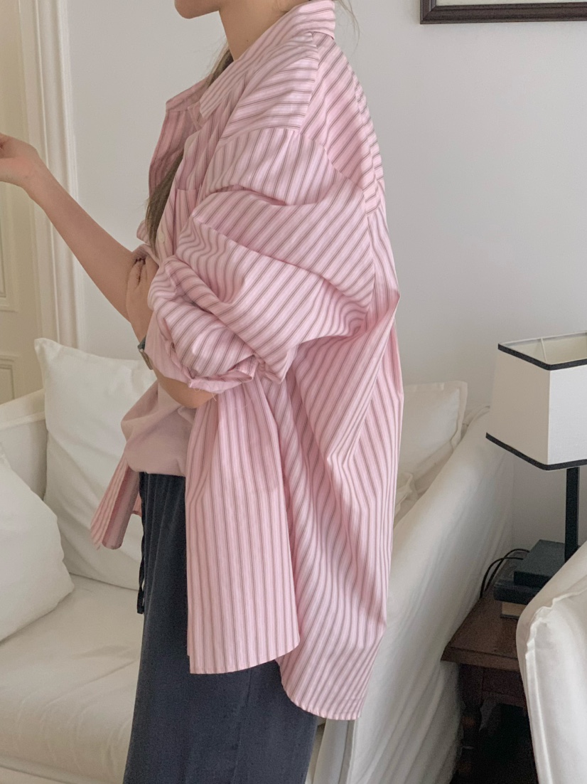 LEGACY韓國直郵女裝新款熱賣職業時尚休閑襯衫蕾絲衫條紋LEGACY襯衫/蕾絲衫