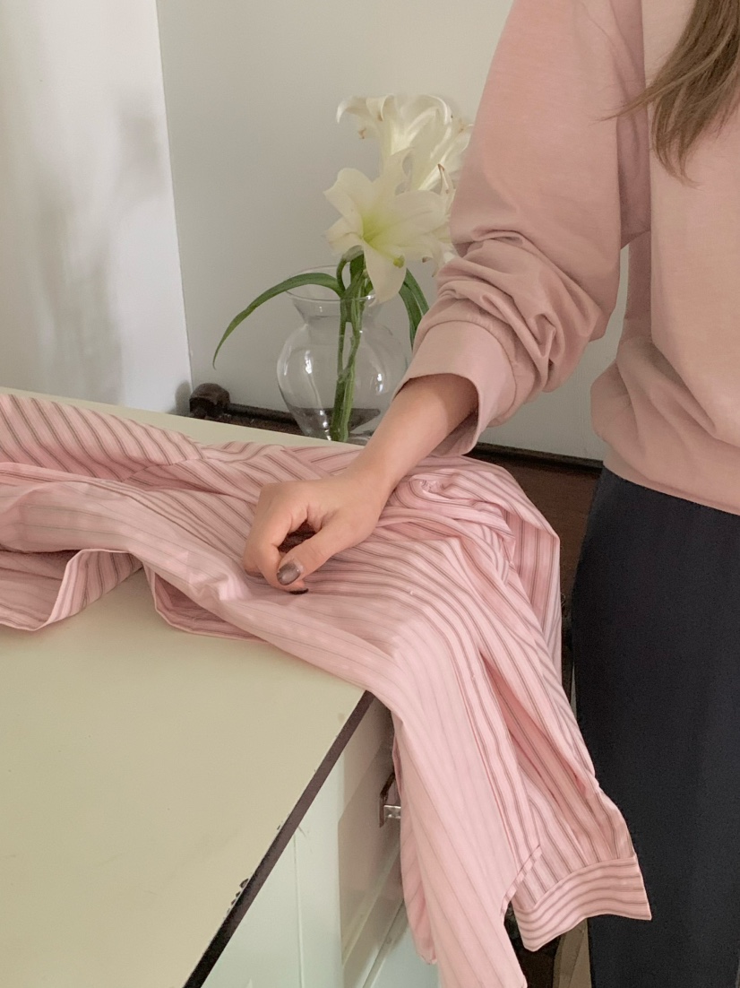 LEGACY韓國直郵女裝新款熱賣職業時尚休閑襯衫蕾絲衫條紋LEGACY襯衫/蕾絲衫