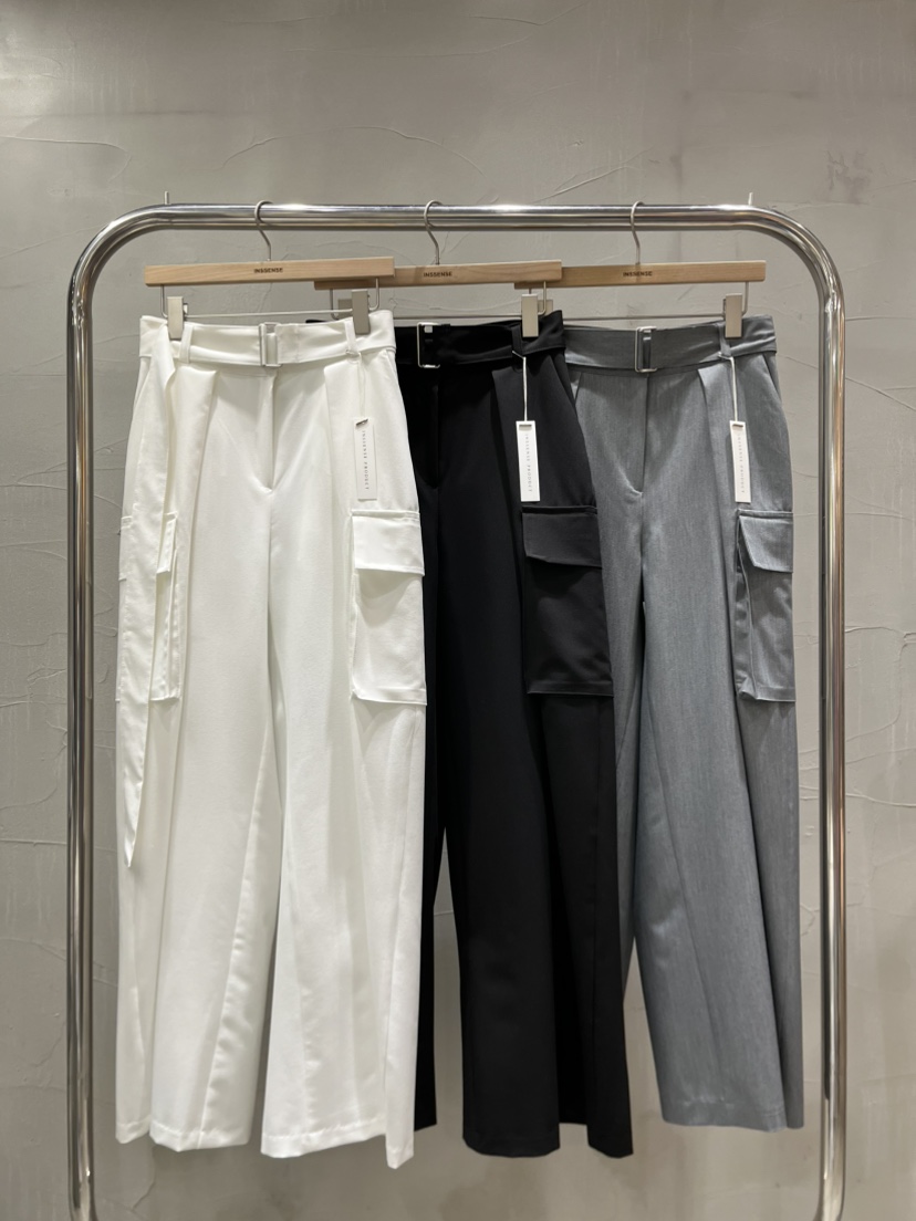 INSSENSE-A東大門實拍女士新款推薦職業熱賣時尚休閑褲腰帶INSSENSE-A休閑褲